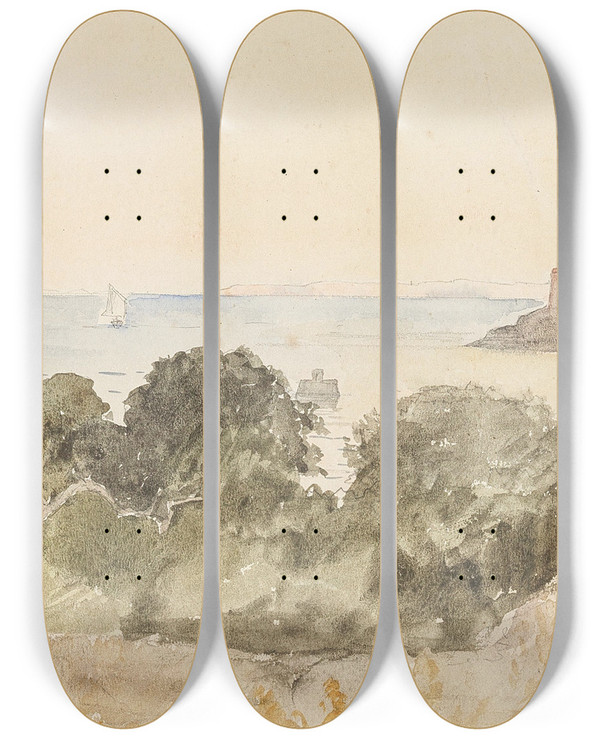 Triptych art skateboard deck of Marie Egner Arbe_1 by Marie Egner (1850-1940)