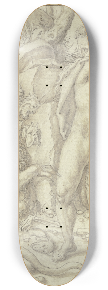 Heinrich Aldegrever - Herkules ttet die Lernische Hydra 8.25 inch art skate deck