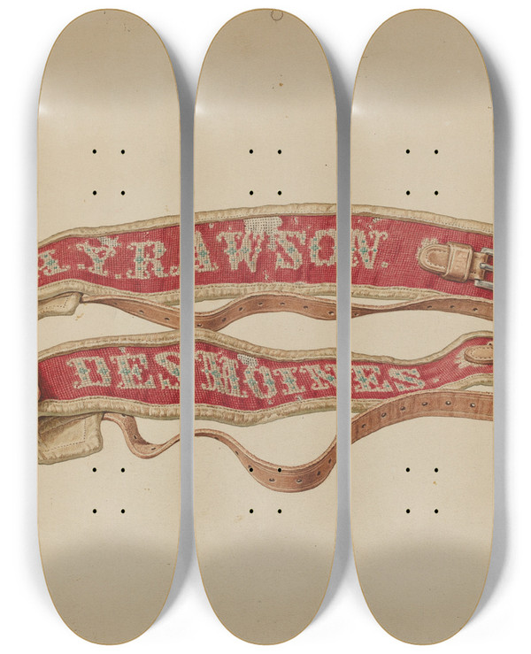 Triptych art skateboard deck of Edward Bashaw Bundle Carrier by Edward Bashaw