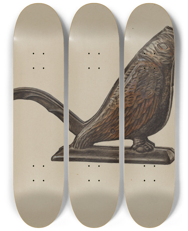 Triptych art skateboard deck of Frank Mcentee Nutcracker_2 by Frank Mcentee
