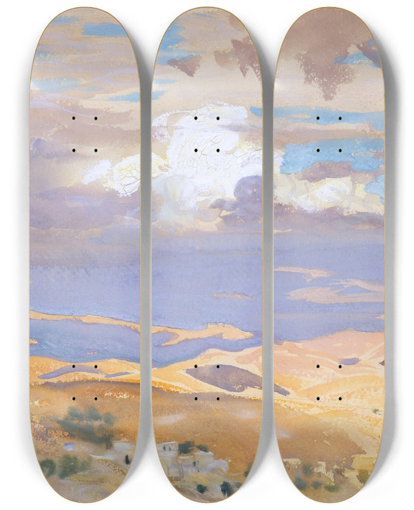 Triptych art skateboard deck of John Singer Sargent From Jerusalem by John Singer Sargent (1856-1925)