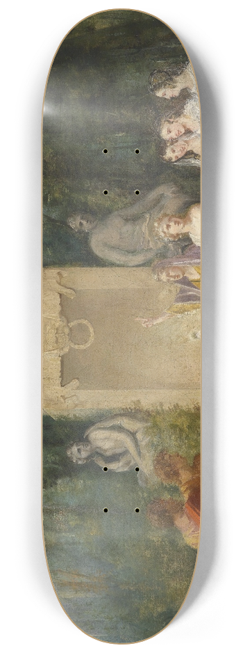 Heinrich Friedrich Fger - Dichter trinken am Kastalischen Quell das Wasser der Wahrhei 8.25 inch art skate deck
