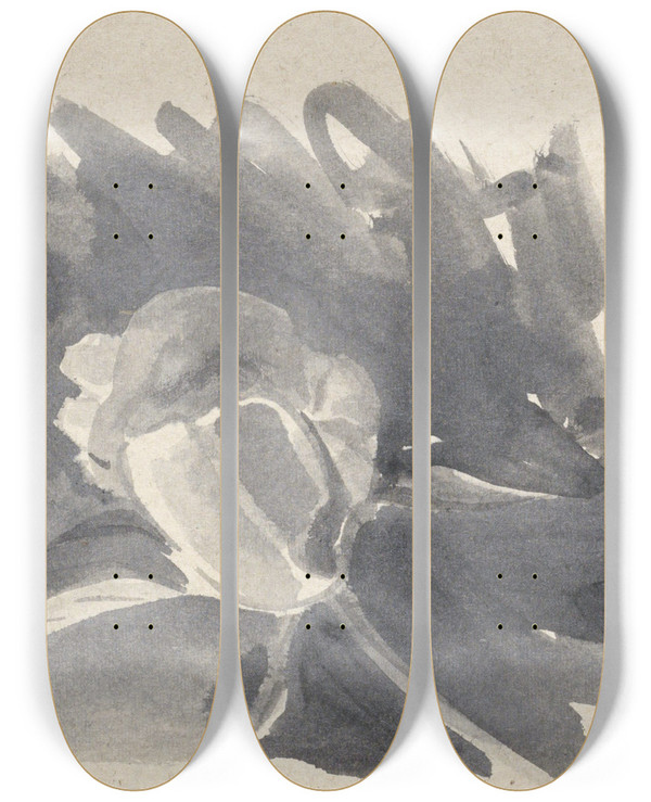 Triptych art skateboard deck of Carel Adolph Lion Cachet Bloemstudie_2 by Carel Adolph Lion Cachet (1864-1945)