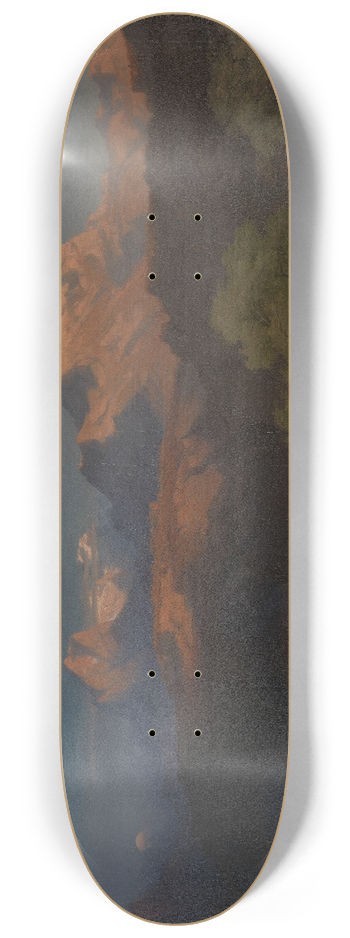 Heinrich Funk - Landscape at dusk in Tyrol 8.25 inch art skate deck