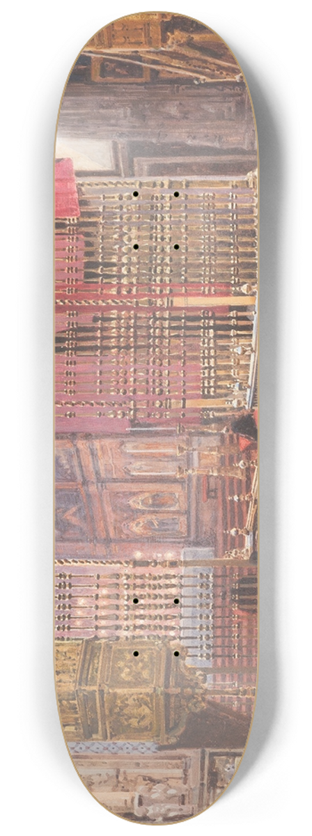 Heinrich Hermanns - Interior Of The Cathedral Of vila (Spain). 8.25 inch art skate deck