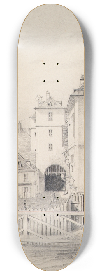 Heinrich Lang - Das Neutor in Wien 8.25 inch art skate deck