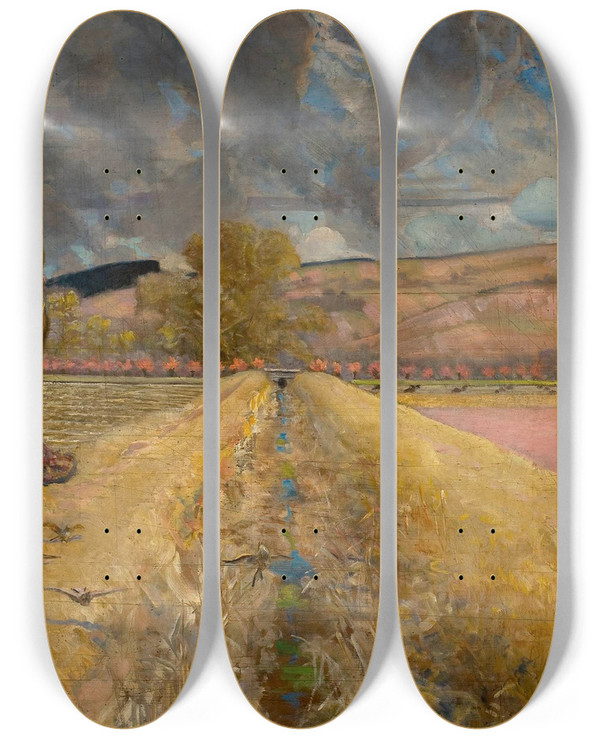 Triptych art skateboard deck of Jacek Malczewski St Agnes by Jacek Malczewski (1854-1929)