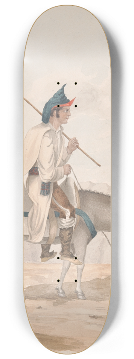 Alfred Diston - Grand Canary-Man on a Donkey 8.25 inch art skate deck