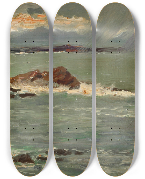 Triptych art skateboard deck of Jose Villegas Biarritz by Jose Villegas