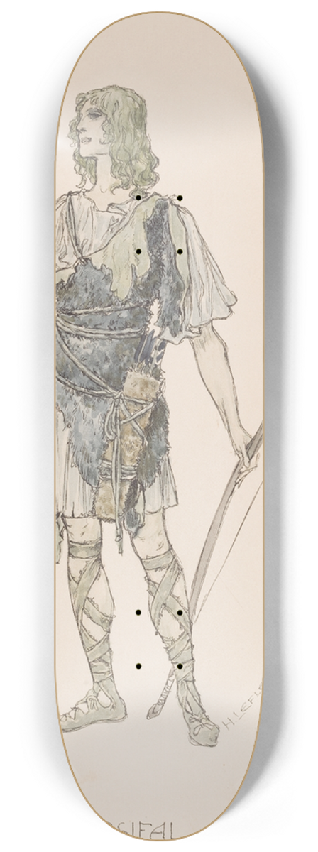 Heinrich Lefler - Parsifal. 8.25 inch art skate deck
