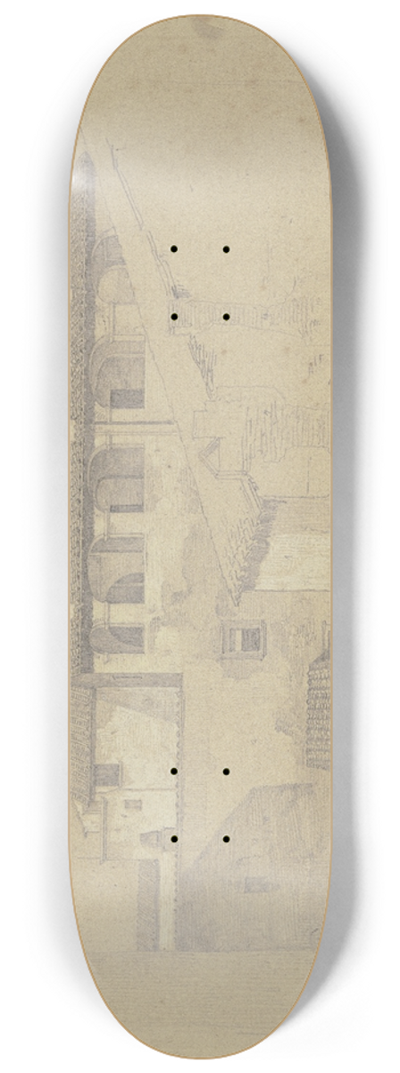 Heinrich Reinhold - Blick ber die Dcher italienischer Huser 8.25 inch art skate deck