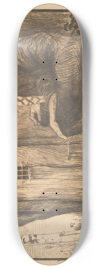 Heinrich Vogeler - Die Hexe mit Eule 8.25 inch art skate deck