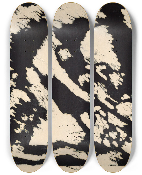 Triptych art skateboard deck of Wilhelm Morgner Acker Mit Weib Woman In A Field by Wilhelm Morgner (1891-1917)