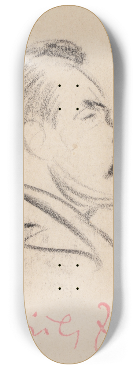 Heinrich Zille - Mann im Profil 8.25 inch art skate deck