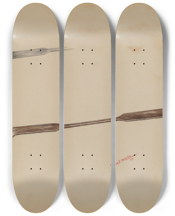 Triptych art skateboard deck of Charles Moss Ladle_2 by Charles Moss