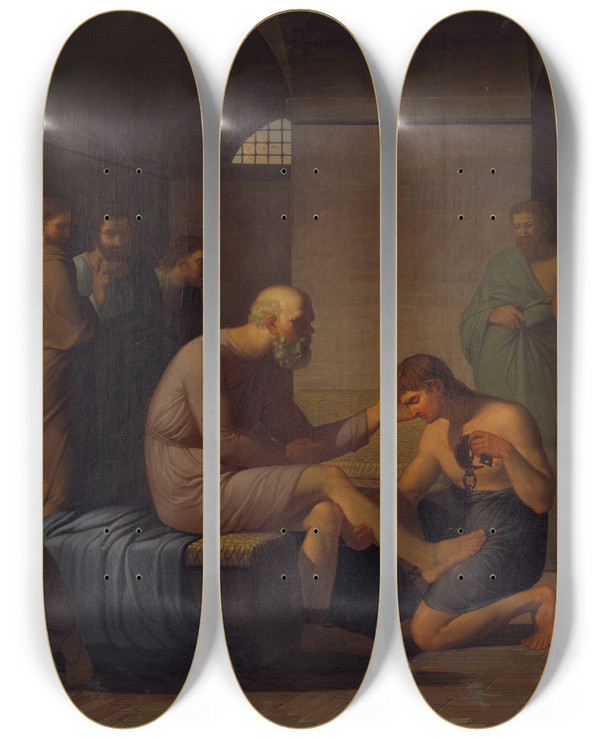 Triptych art skateboard deck of Cf Hyer Sokrates Dd by C.F. Hyer (1775-1855)