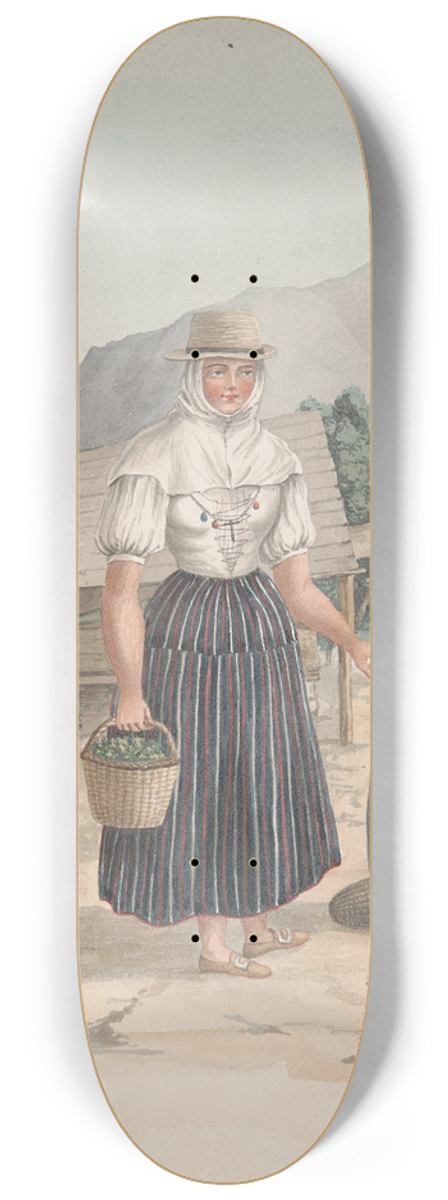 Alfred Diston - Woman of El Miradero, Tenerife 8.25 inch art skate deck