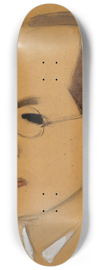 Helene Schjerfbeck - Portrait Of Jalo Sihtola, Sketch 8.25 inch art skate deck