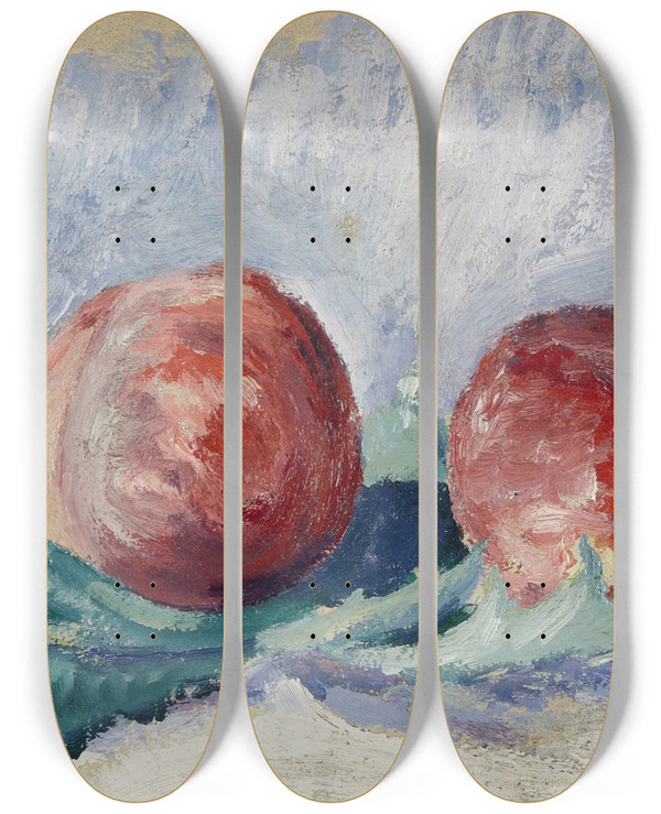 Triptych art skateboard deck of Armand Guillaumin Still Life by Armand Guillaumin (1841-1927)