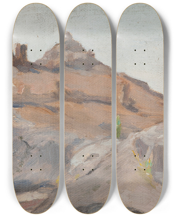 Triptych art skateboard deck of Jan Cigliski Sudak 6 by Jan Ciaglinski (1858-1913)