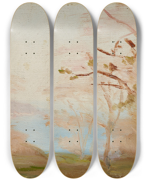 Triptych art skateboard deck of Jan Cigliski Yalta Spring_2 by Jan Ciaglinski (1858-1913)