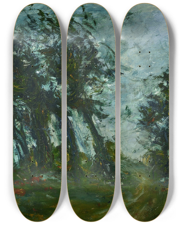 Triptych art skateboard deck of Cham Soutine Paysage_1 by Chaim Soutine (1893-1943)
