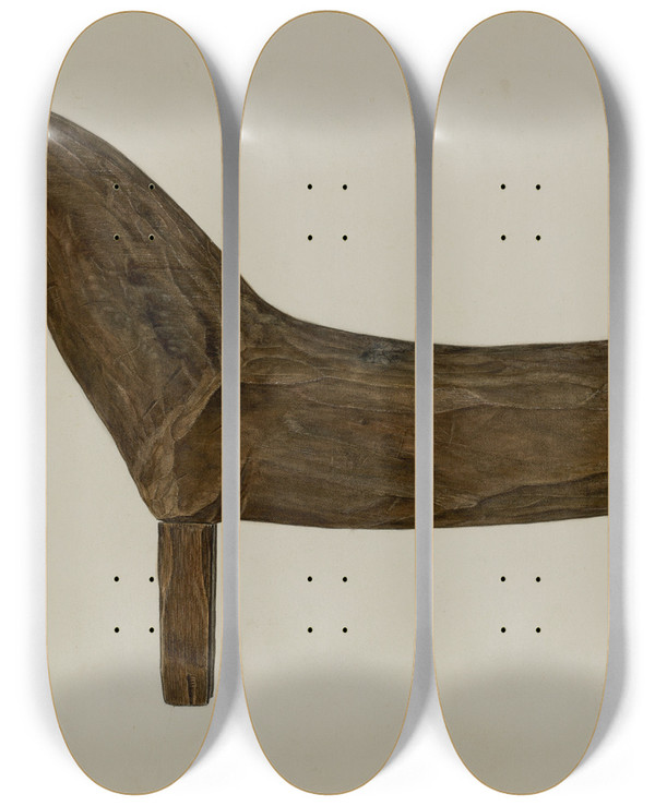 Triptych art skateboard deck of Frank Budash Toy Horse by Frank Budash