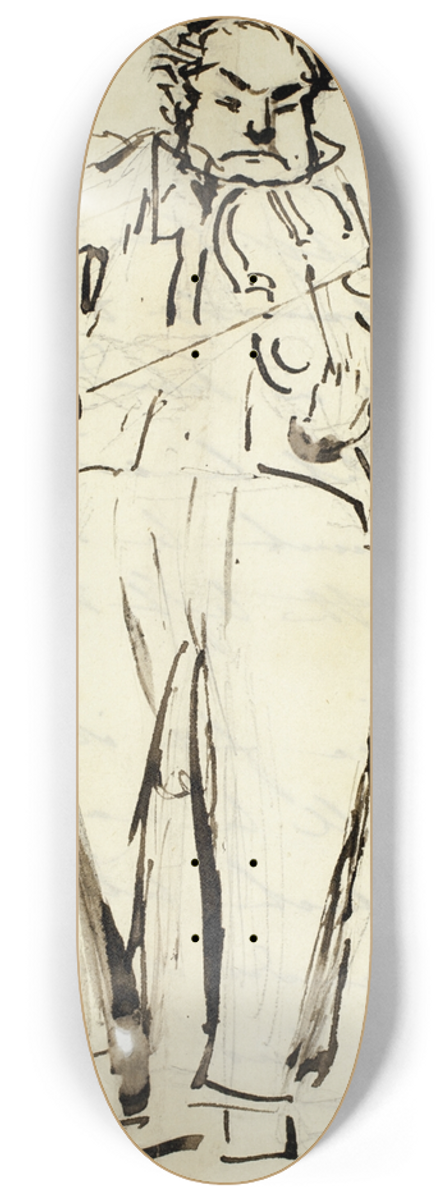 Alfred Edward Chalon - Nicolas Mori, Violinist 8.25 inch art skate deck