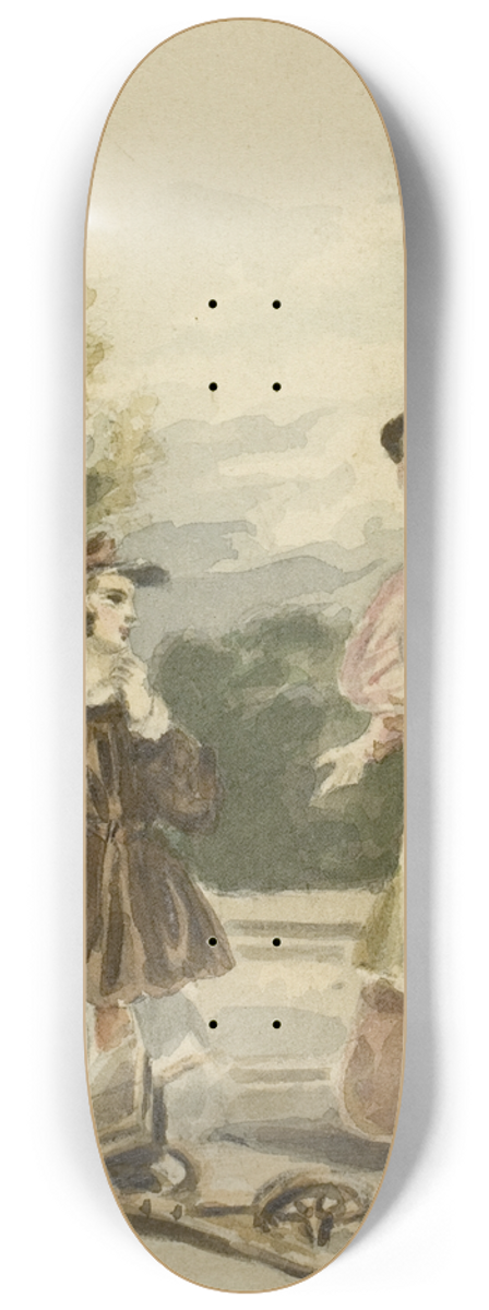 Alfred Edward Chalon - The Broken Toy 8.25 inch art skate deck