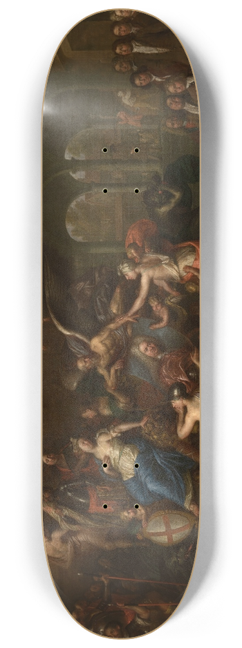 Hendrick Govaerts - The Guild of the Young Albarest Venerates the Portrait of the Dean Karel de Cordes 8.25 inch art skate deck