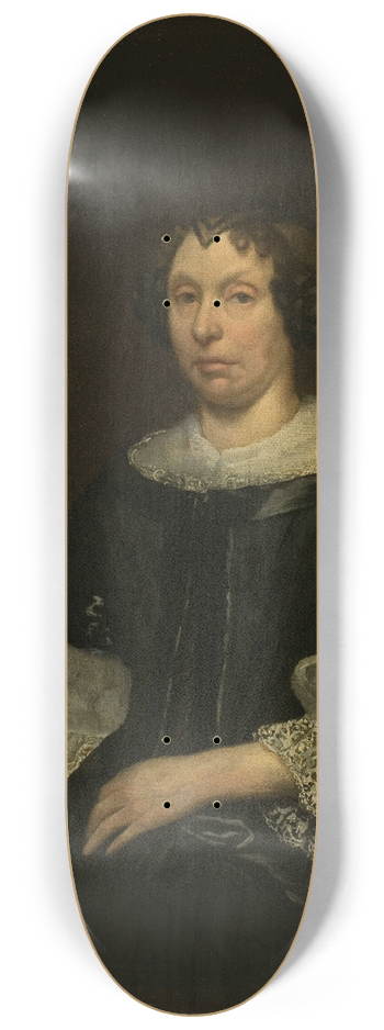 Hendrick Ten Oever - Portrait of a lady with a folding fan 8.25 inch art skate deck