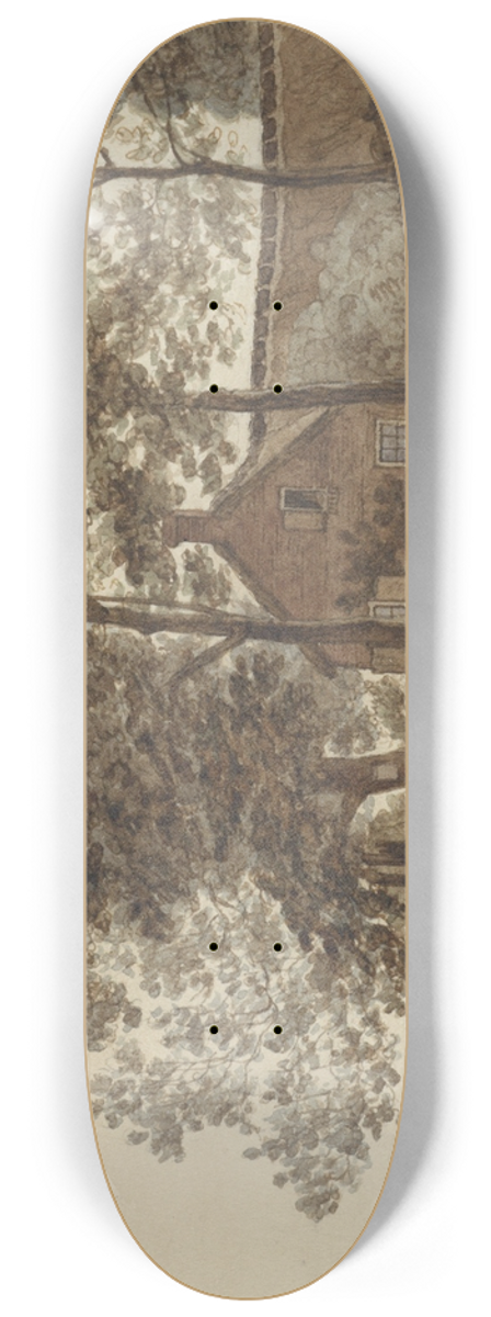 Hendrik Abraham Klinkhamer - Boerderij met drinkende koe aan de Biltstraat te Utrecht 8.25 inch art skate deck