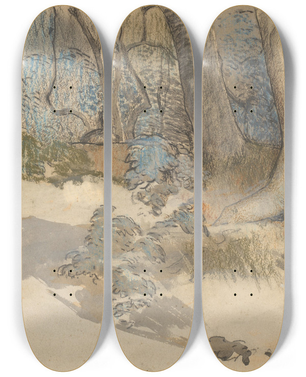 Triptych art skateboard deck of Herman Kruyder Zonder Titel by Herman Kruyder (1881-1935)
