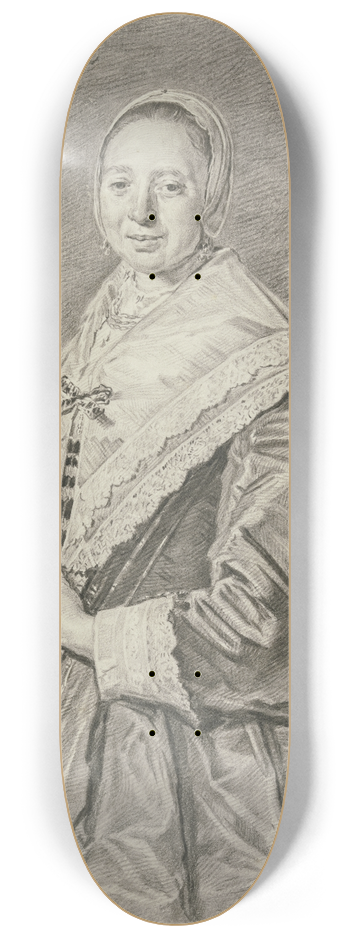 Hendrik Pothoven - Eine ltliche Dame nach links gewandt mit Hubchen und Spitzenhalstuch 8.25 inch art skate deck