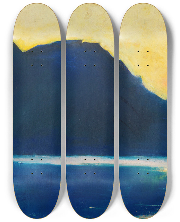 Triptych art skateboard deck of Lesser Ury Gardasee by Lesser Ury (1861-1931)