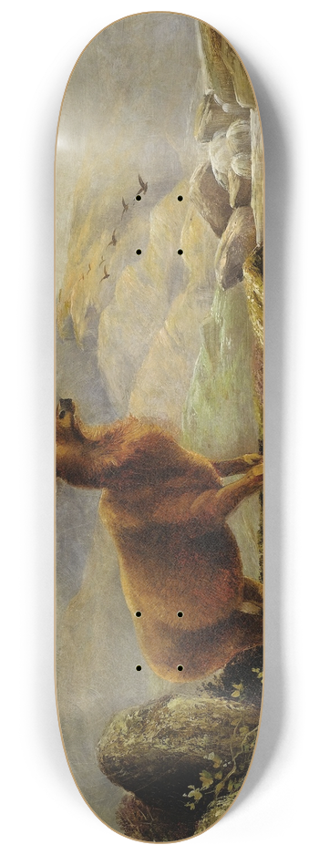 Henery Morris - Stag at Mountain Stream 8.25 inch art skate deck