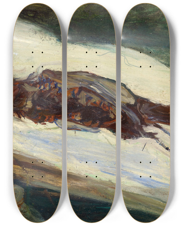 Triptych art skateboard deck of Cham Soutine Dead Pheasant by Chaim Soutine (1893-1943)