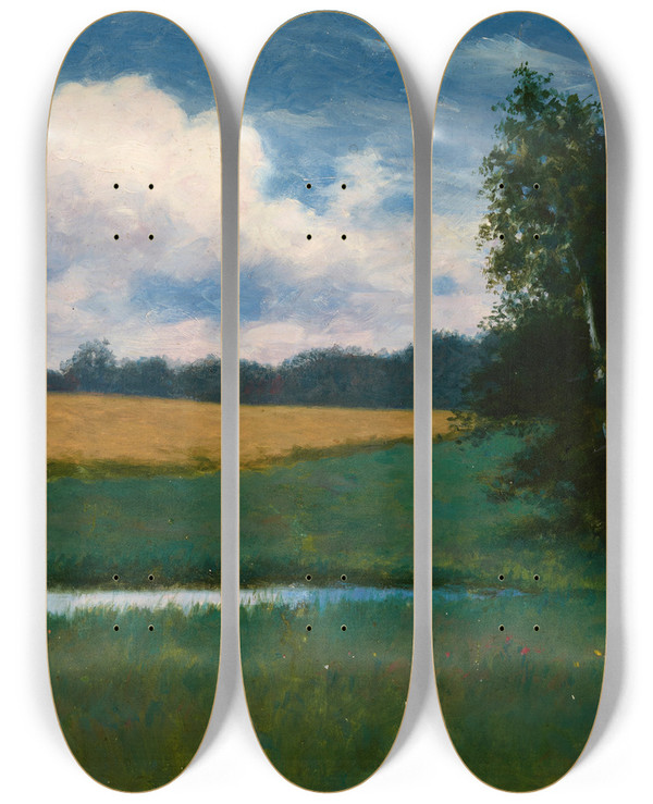 Triptych art skateboard deck of Stanisaw Witkiewicz Dusk by Stanislaw Witkiewicz (1851-1915)
