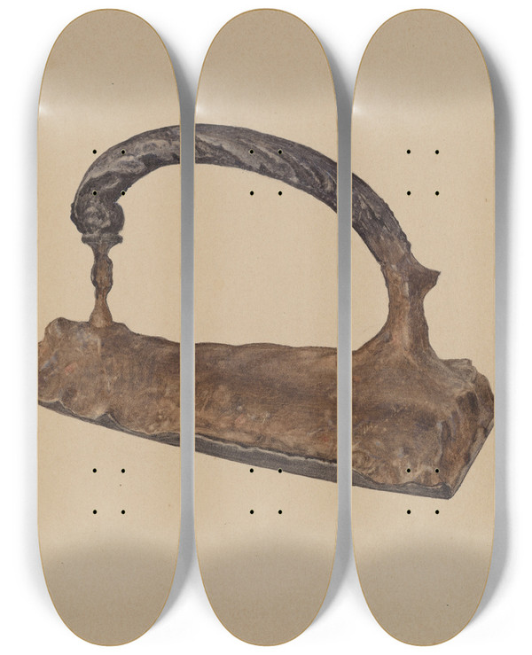 Triptych art skateboard deck of Sarkis Erganian Flatiron by Sarkis Erganian