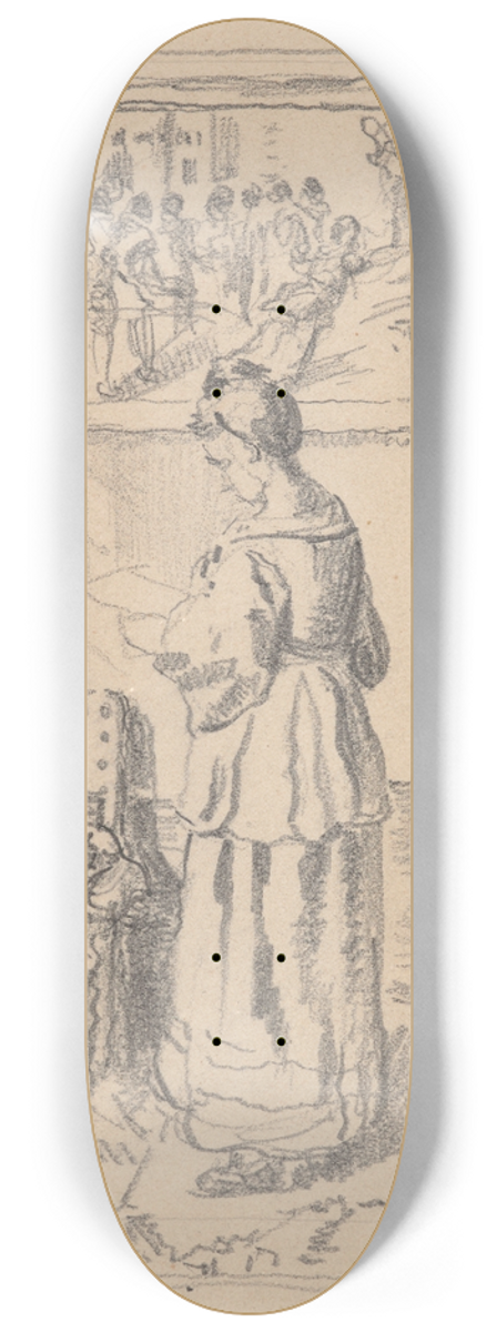 Henri de Braekeleer - The Letter 8.25 inch art skate deck