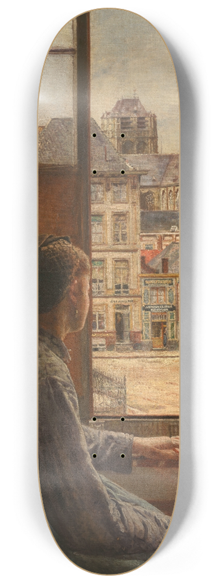 Henri de Braekeleer - The Teniersplaats in Antwerp 8.25 inch art skate deck