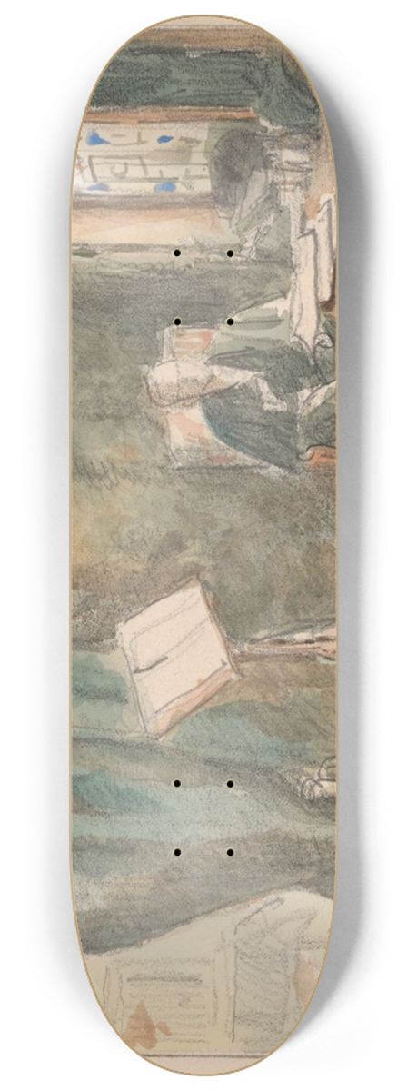 Henri de Braekeleer - The Violin Player 8.25 inch art skate deck