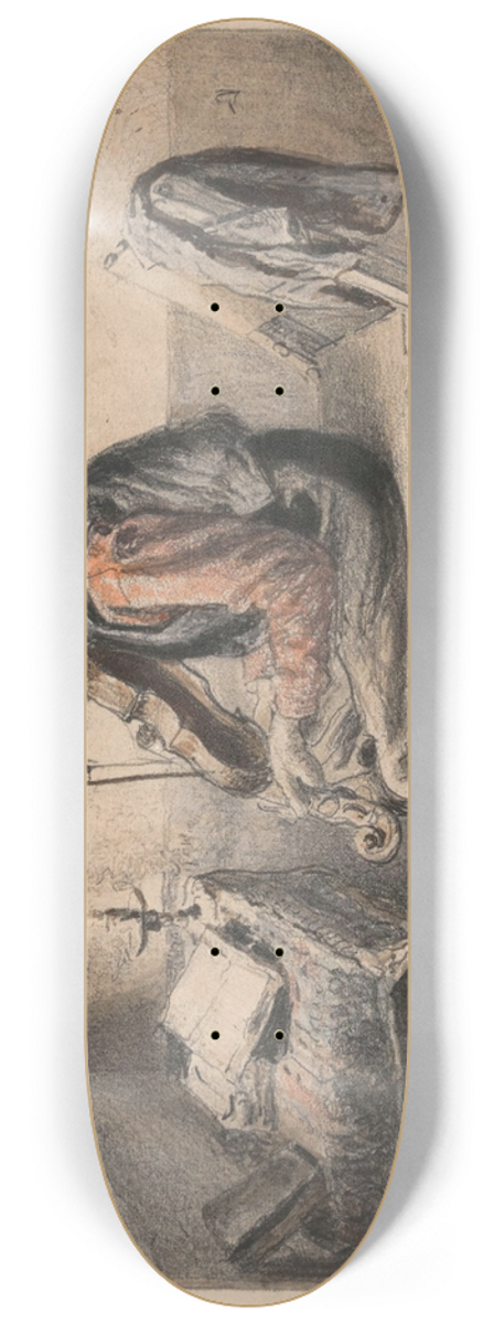 Henri de Braekeleer - The Violin Player 8.25 inch art skate deck