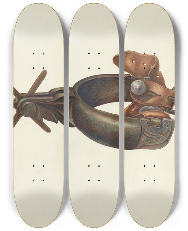 Triptych art skateboard deck of Robert Wr Taylor Spur_2 by Robert W R Taylor (20-)