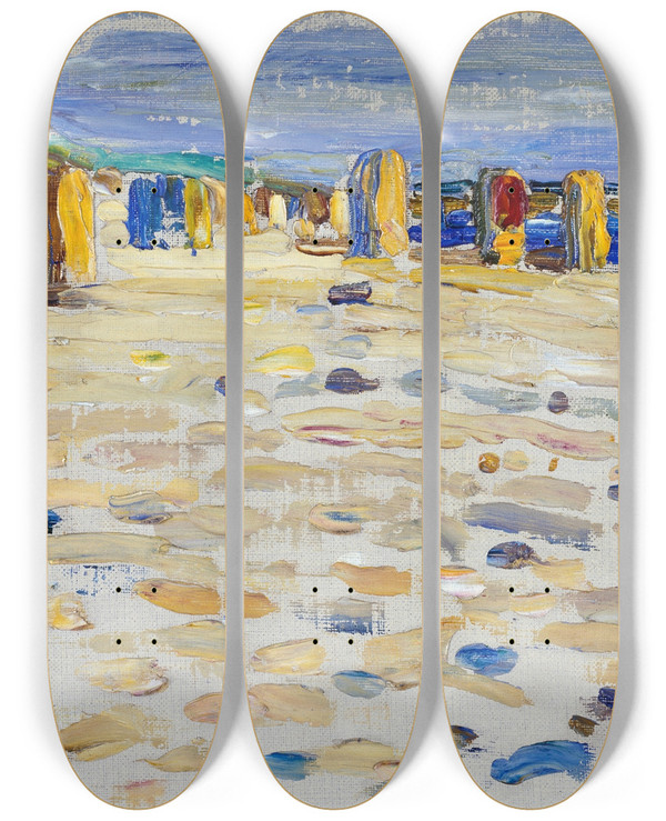 Triptych art skateboard deck of Wassily Kandinsky Holland Strandkrbe by Wassily Kandinsky (1866-1944)