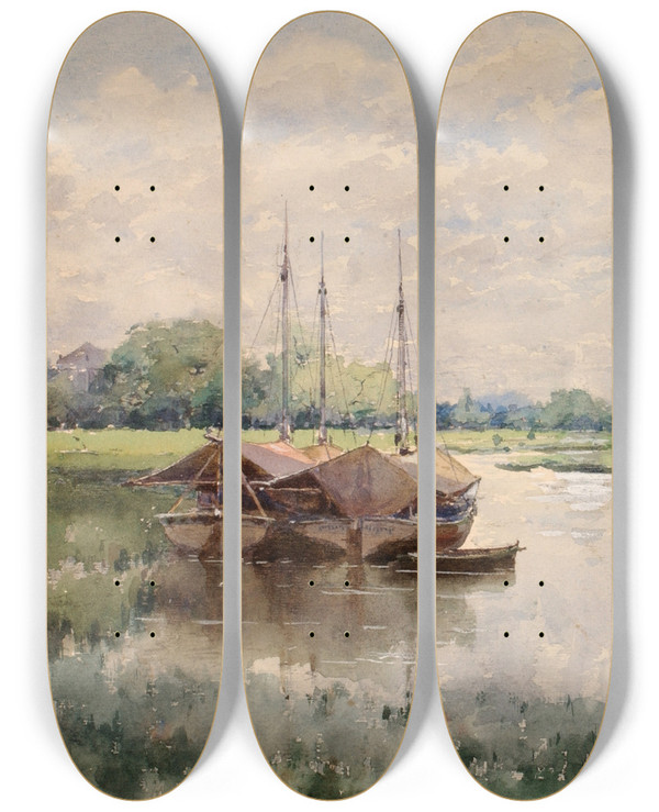 Triptych art skateboard deck of William Henry Holmes Untitled by William Henry Holmes (1846-1933)