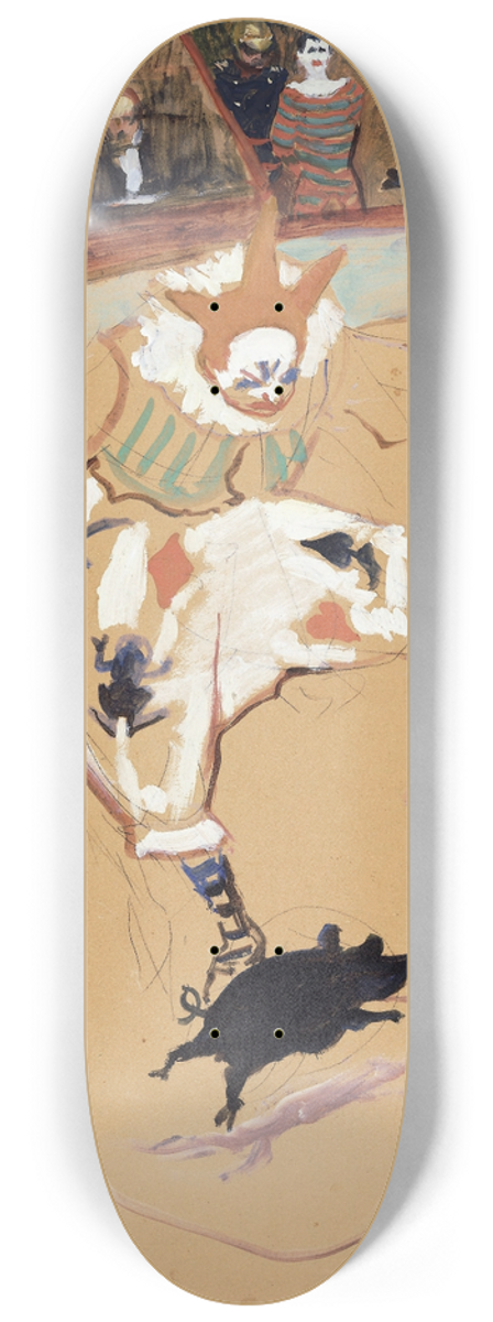 Henri de Toulouse-Lautrec - At the Circus Fernando, Medrano with a Piglet 8.25 inch art skate deck