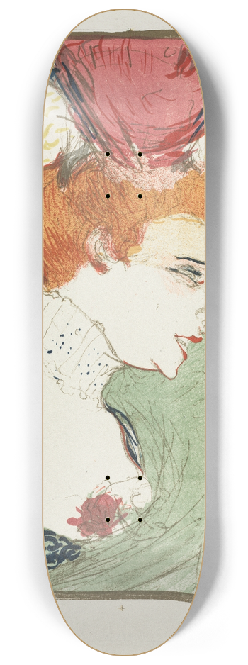 Henri de Toulouse-Lautrec - Bust Of Mademoiselle Lender 8.25 inch art skate deck
