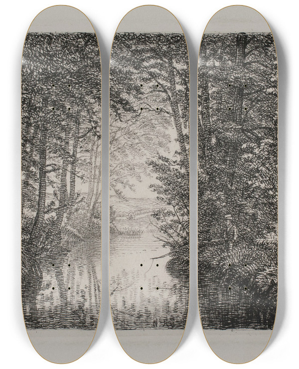 Triptych art skateboard deck of Ca Klle Lb I En Skov by CA Klle