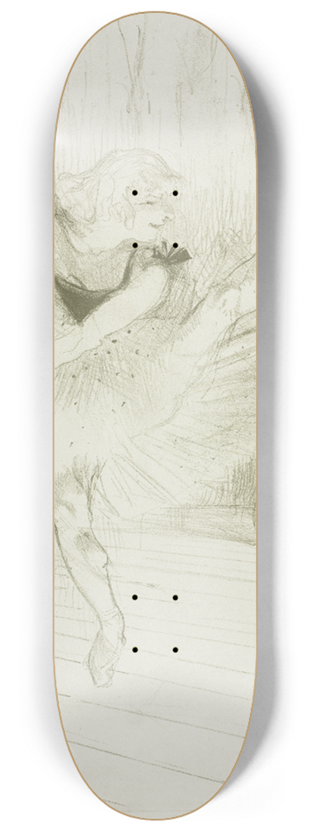 Henri de Toulouse-Lautrec - Miss Ida Heath, English Dancer 8.25 inch art skate deck